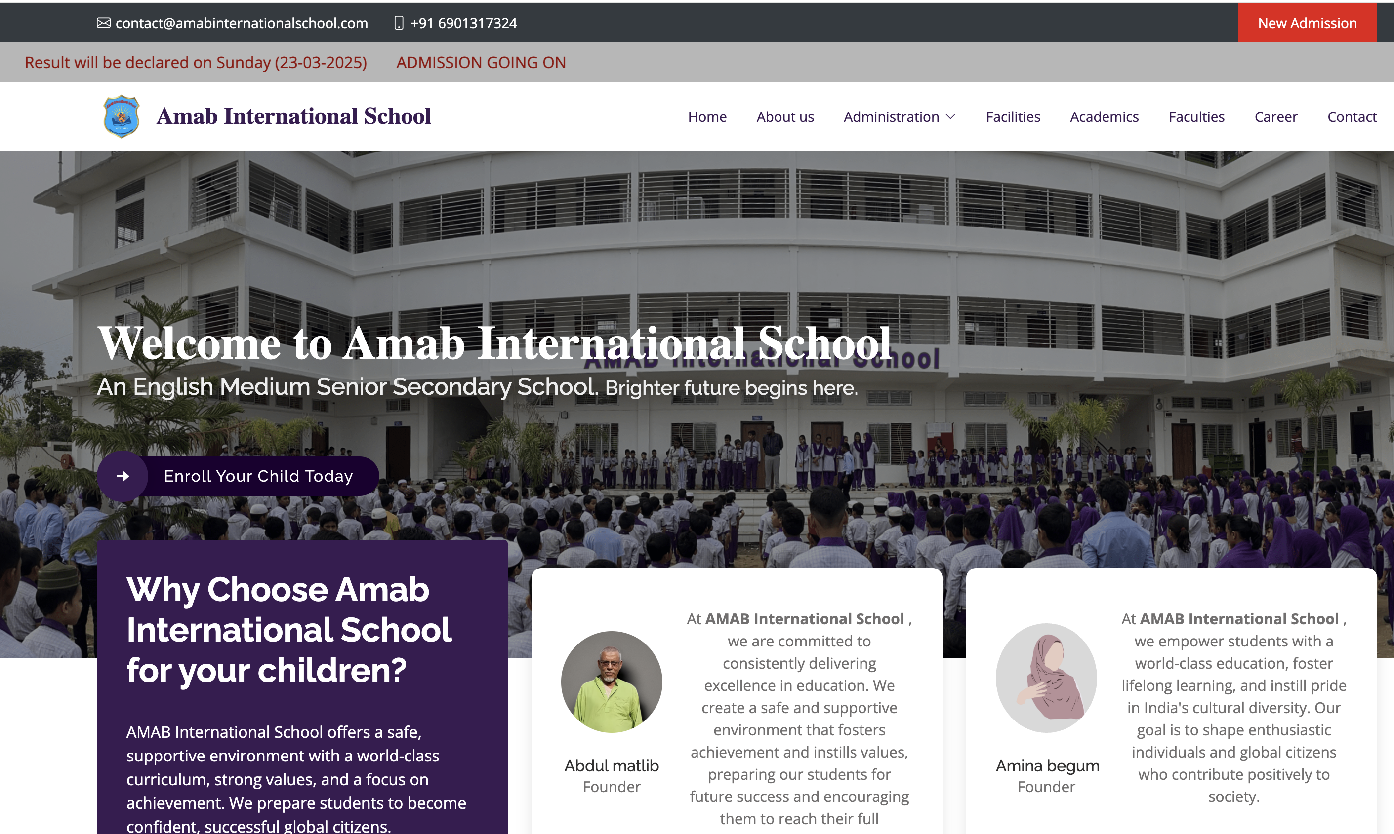 Amab international school website by Innobuz
