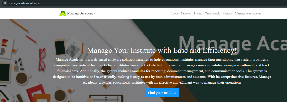 Manage Academy Web Application by Innobuz