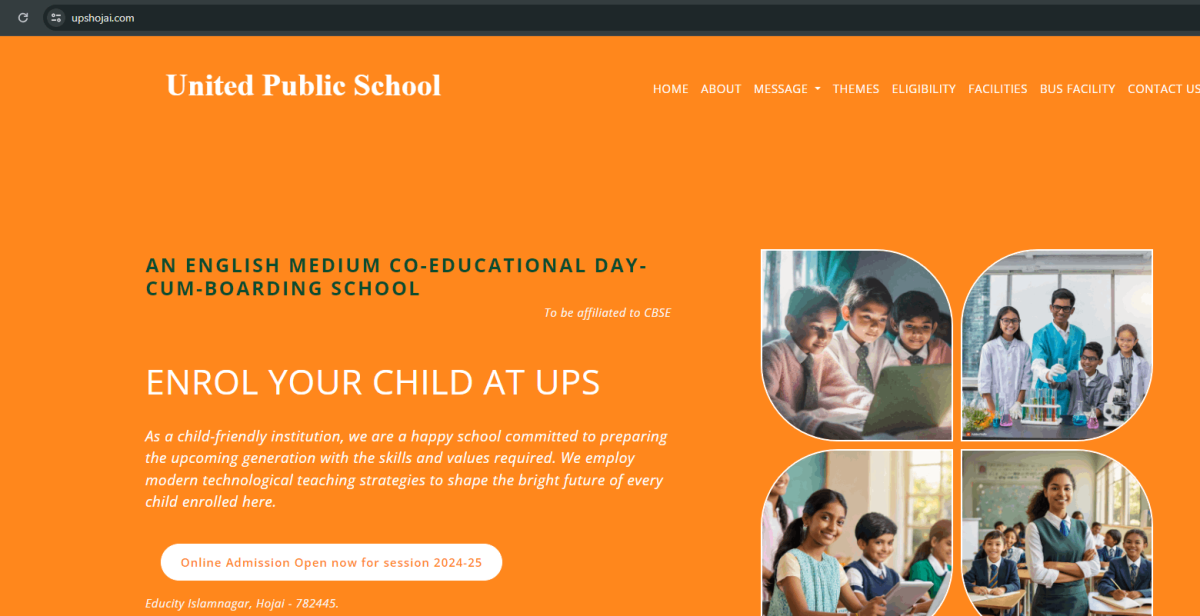 United Public School, Hojai Website by Innobuz